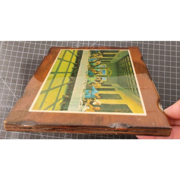 Vtg 1980 Scafa Tornabene The Last Supper Art Painted In England Religious Plaque - Picture 4 of 16